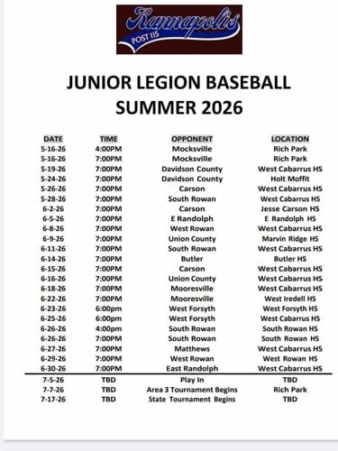 Kannapolis Junior American Legion Baseball Post 115