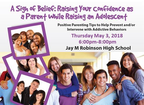 Parenting tips event at Jay M. Robinson