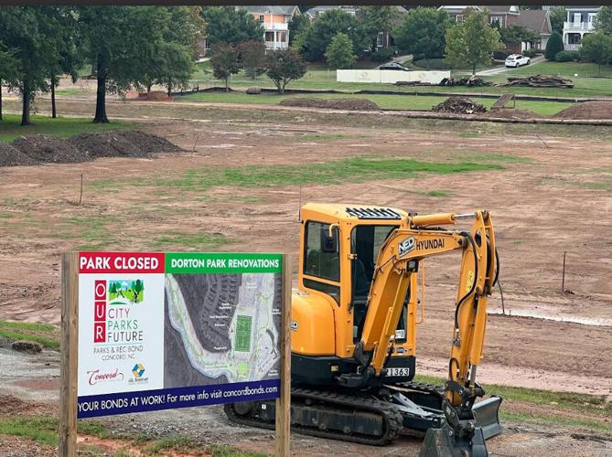 Across the soccer field