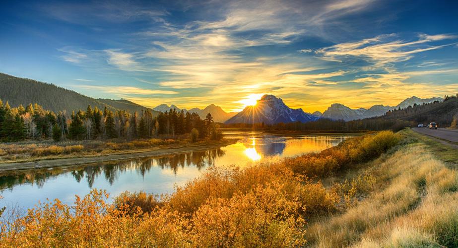 Sunset Grand Teton National Park.