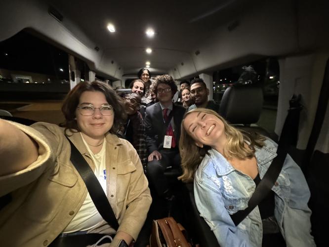 Anderson and Katherine in car