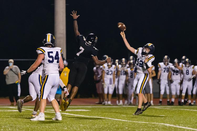 The Cabarrus Warriors (Cannon School / Concord First Assembly) defeat the North Raleigh Christian Academy Knights 21-14 on Friday Night.