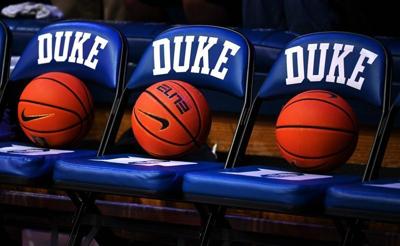 Mar 7, 2026; Durham, North Carolina, USA; A general view of the Duke Blue Devils bench prior to second half against the North Carolina Tar Heels at Cameron Indoor Stadium.  The Duke Blue Devils won 76-61. Mandatory Credit: Rob Kinnan-Imagn Images