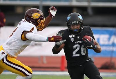 1014043629 McCoy Sports Buffalo Bulls running back Jaret Patterson football hosts Central Michigan