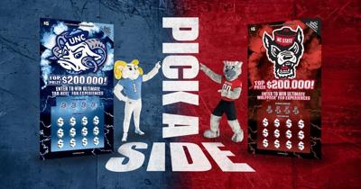 UNC. NC State lottery ticket image