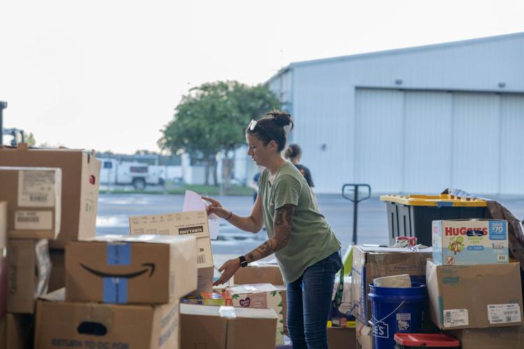 Woman helping with supplies