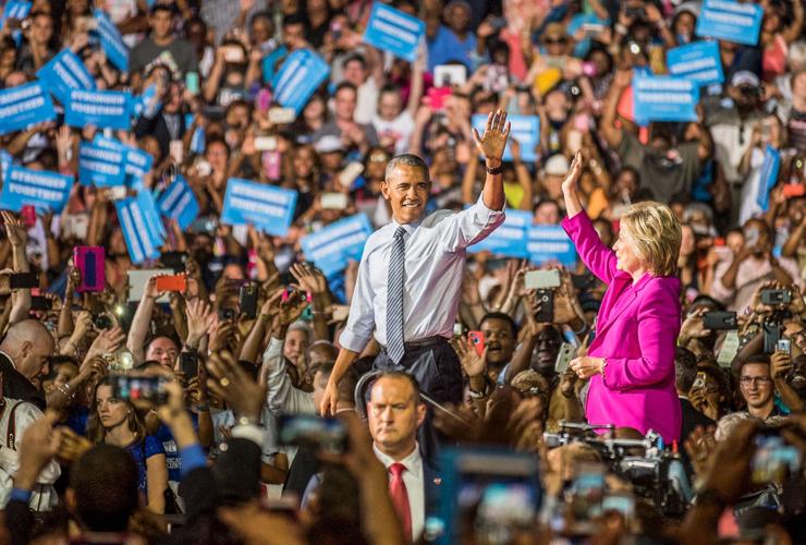 Obama campaigns with Clinton in Charlotte