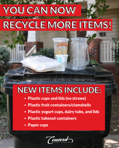 City of Concord New Recyclable Items
