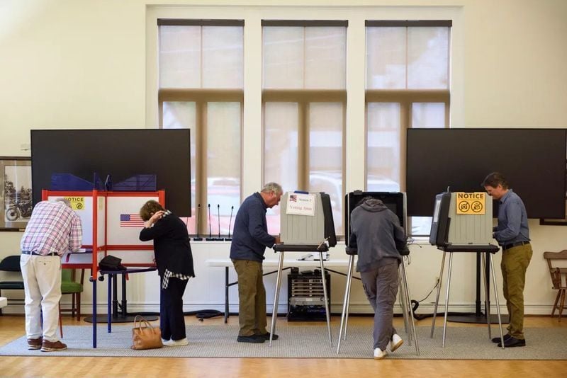 Voters cast ballots during the 2024 general election in Asheville. 