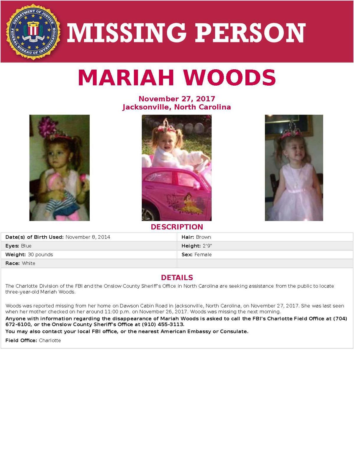 Fbi Joins The Search For Missing 3 Year Old Girl News