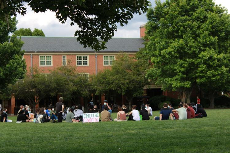 Wake Forest students protest on the quad