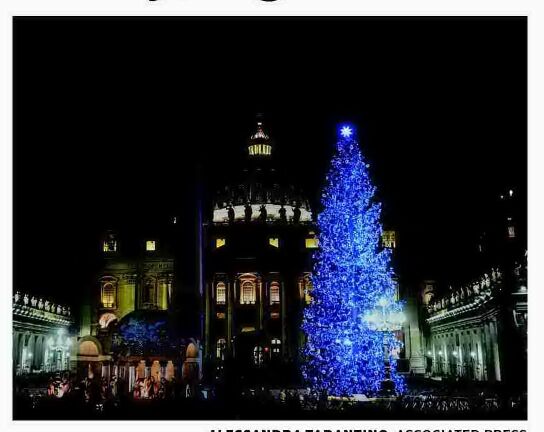 Vatican unveils Nativity, lights tree