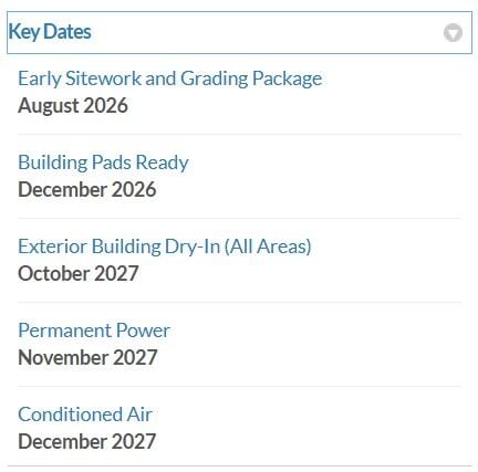Key dates for Northwest area elementary school