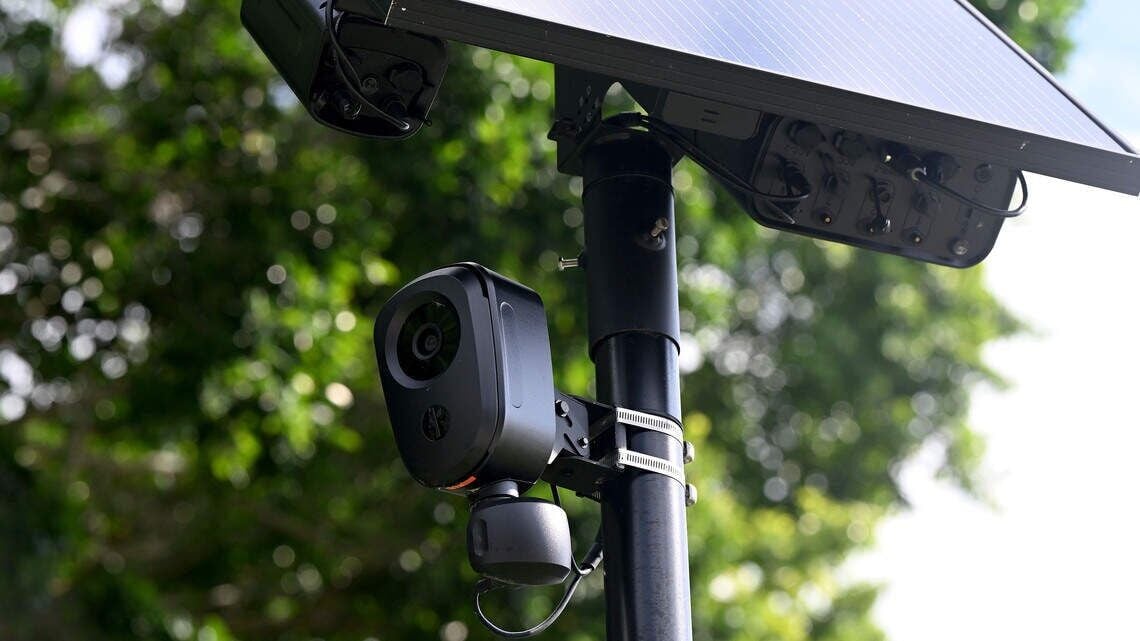 Flock camera in the 3400 block of El Conquistador Parkway on August 20, 2026.