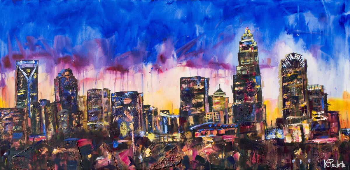 Artist S Charlotte Skyline Painting Up For Auction To Benefit