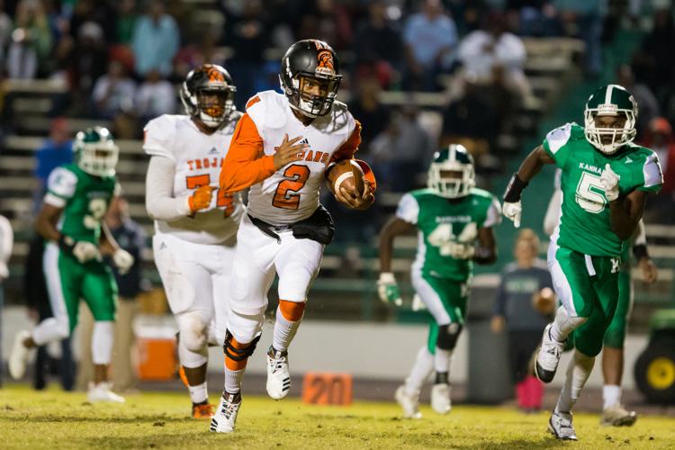 The Northwest Cabarrus Trojans defeat the A.L. Brown Wonders for the first time in 41 years to remain undefeated and improve to 9-0.