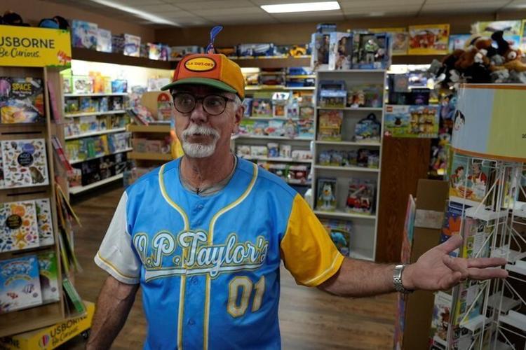 Owner John Taylor of O.P. Taylor's Toys shows the Times-News his newly-opened Main Street storefront, March 31, 2026.