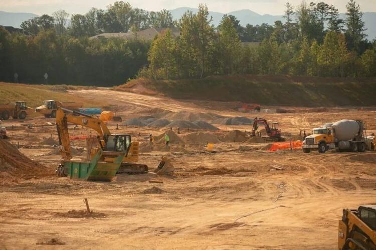 Construction is underway at the future site of AdventHealth Hospital in Weaverville on Sept. 10, 2026. The site is located off US 25/70 just west of Interstate 26 in northern Buncombe County.