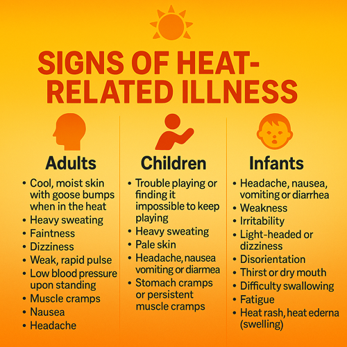 Signs of heat-related illness