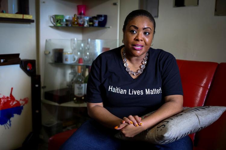 Farah Larrieux, a TPS holder, speaks during an interview with Reuters, in Miami