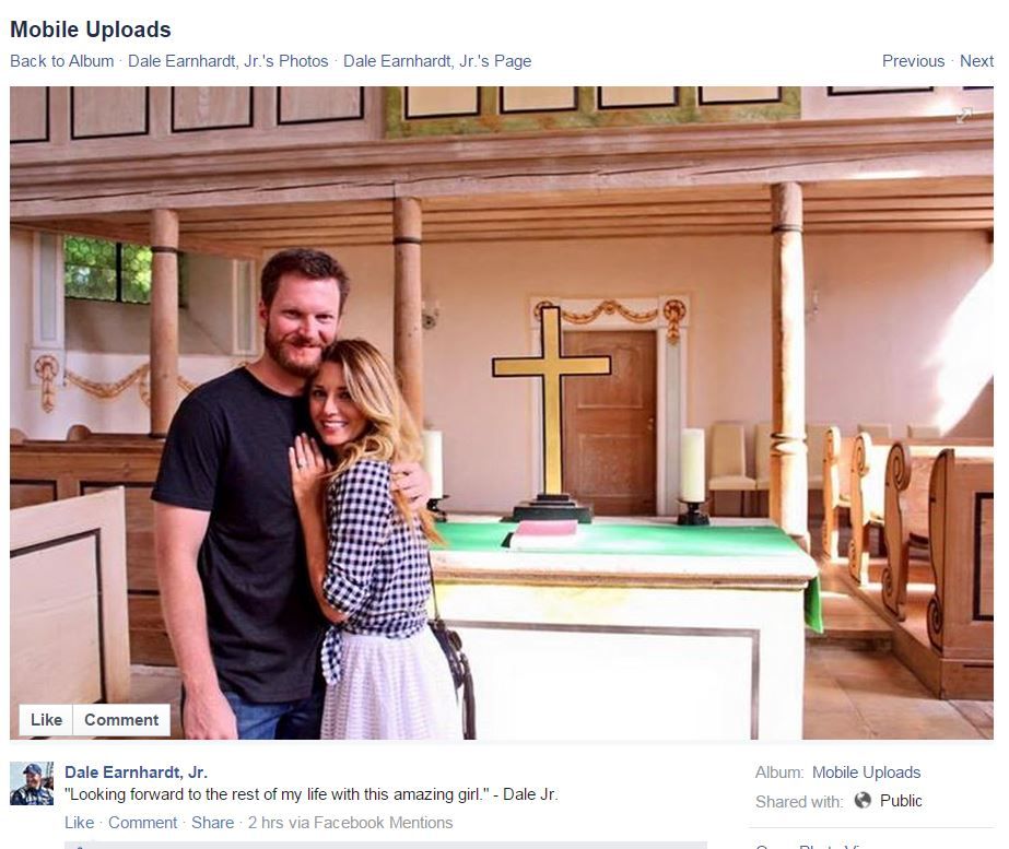 Dale Earnhardt Jr. gets engaged while on trip to Germany