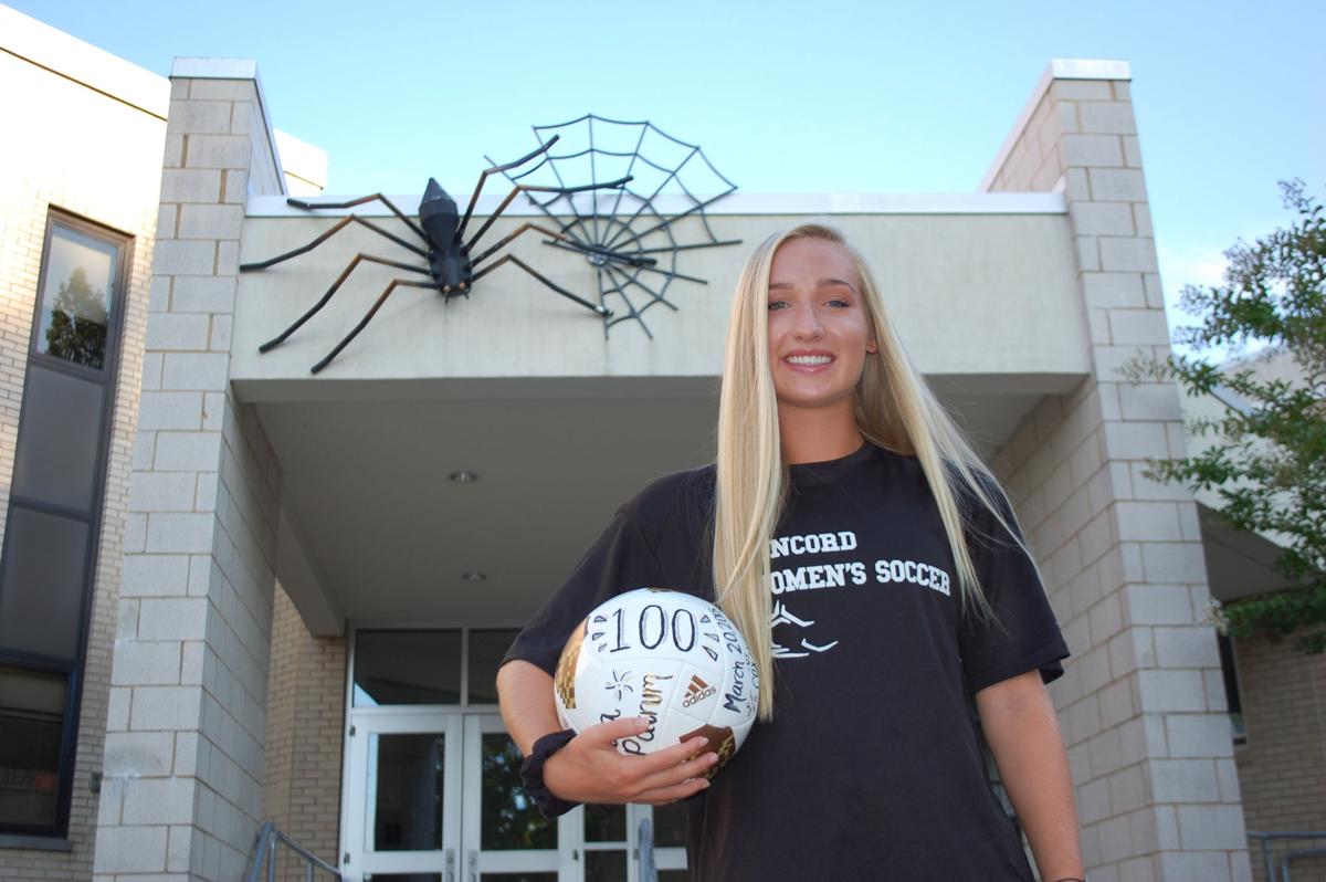 Girls Soccer Player of the Year Spiders Patrum works to push  