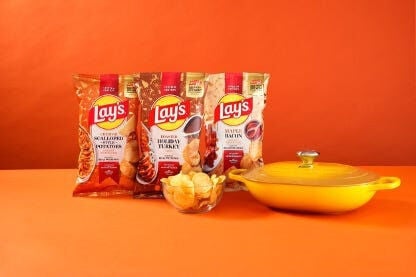 Lay's is releasing new chips with flavors inspired by the holidays, including Cheddar Scalloped-Style Potatoes, Holiday Turkey and Maple Bacon.
