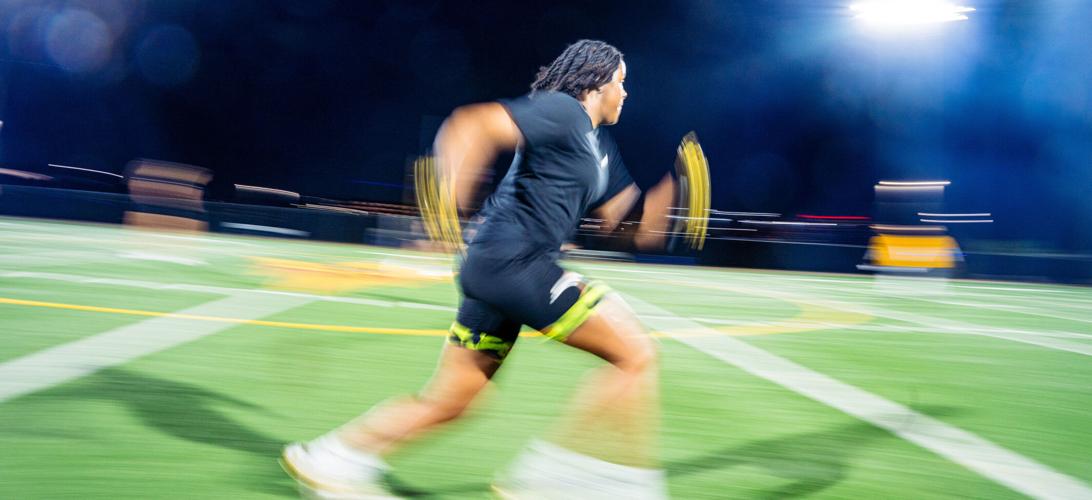 Arizona State's Sierra Smith, who founded the Sun Devils' club women's flag football team, runs a route during a practice in 2026.