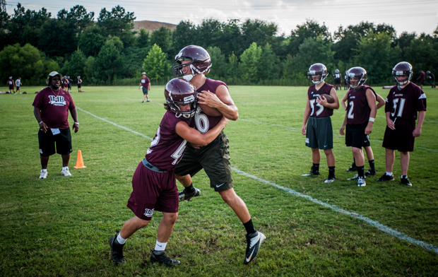 Jay M. Robinson football practice 