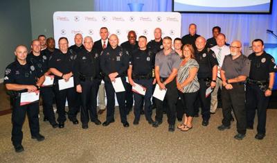 concord police years city service officers honors department independenttribune recognized coworkers thursday july their