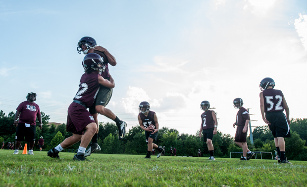 Jay M. Robinson football practice 