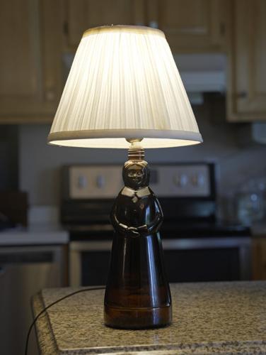 This is lamp that Austin LaVicka Luehring made for his mother Christina LaVicka when he was in middle school because he remembered that his late grandfather wanted to make it for her but didnâ€™t get a chance before he passed away. It is pictured Mond