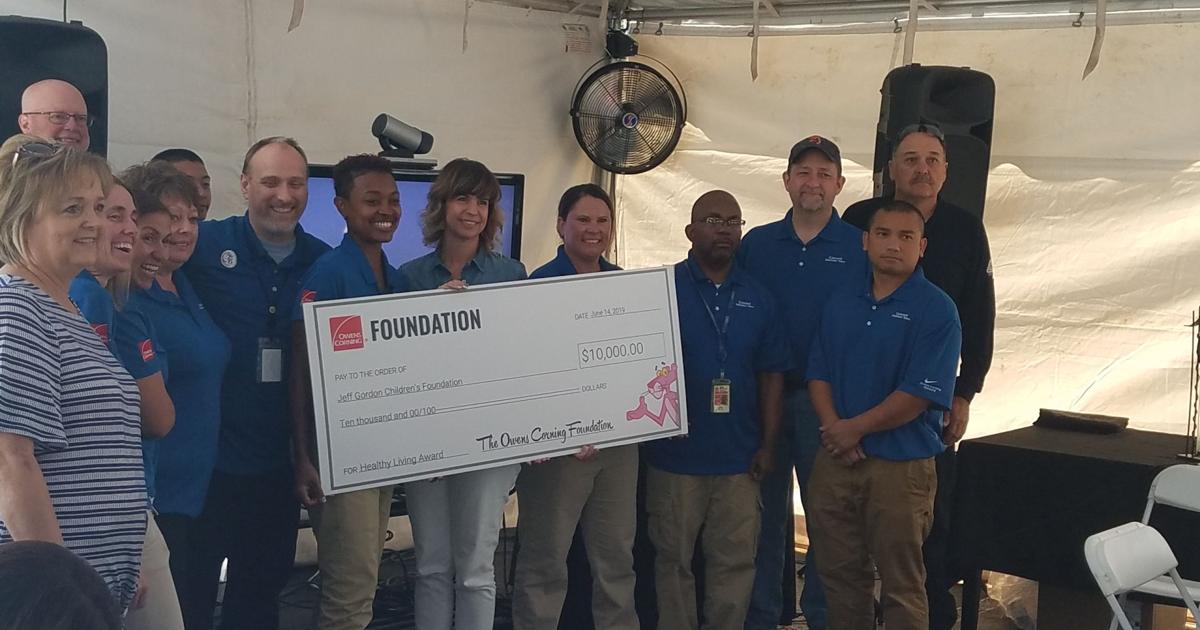 Owens Corning rewards Concord plant for health initiative; donates to Jeff Gordon Children’s Center