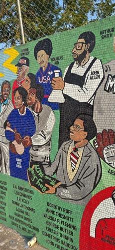 The Wall of Honor on Murchison Road and Langdon Street has been redone in mosaic tile, a joint project of the city of Fayetteville and the Umoja Group. The mural honors Black history and generations of leaders in the area of E.E. Smith High School and F...