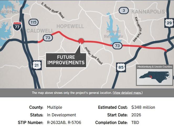 NC 73 in Cabarrus map.JPG