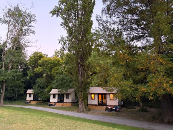 Glamping tents are a central part of Dawn Ranch, near the Russian River in Guerneville, Calif.