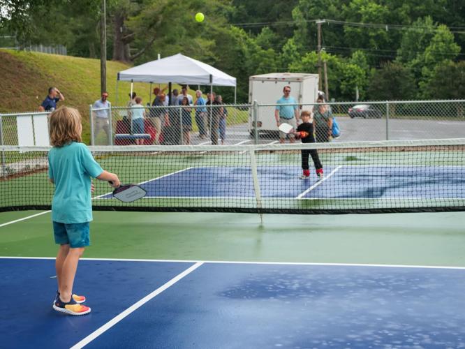 Kids playing pickleball