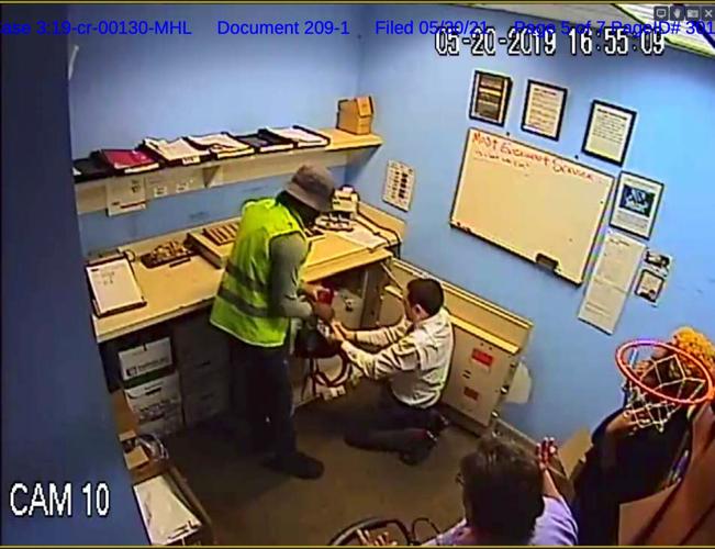 A picture of the robbery of Call Federal Credit Union