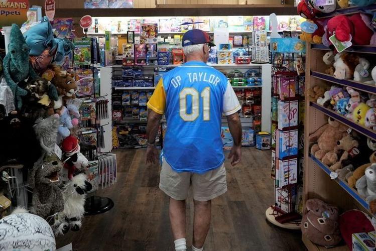 Owner John Taylor of O.P. Taylor's Toys shows the Times-News his newly-opened Main Street storefront, March 31, 2026.