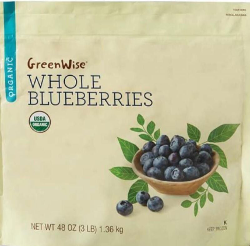 Publix recalls 10-ounce and 48-ounce bags of GreenWise Organic Whole Blueberries, with UPC codes 41415-06453 and 41415-12053