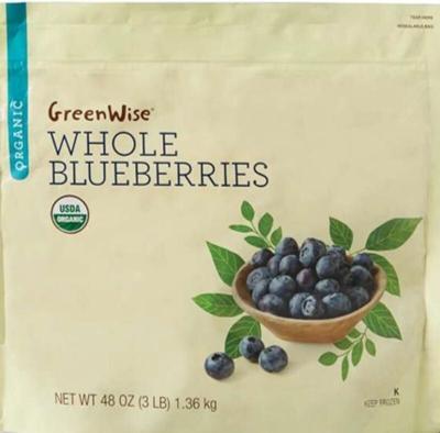 Publix recalls 10-ounce and 48-ounce bags of GreenWise Organic Whole Blueberries, with UPC codes 41415-06453 and 41415-12053