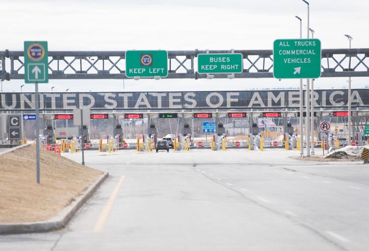 The border to the United States is shown from Canada