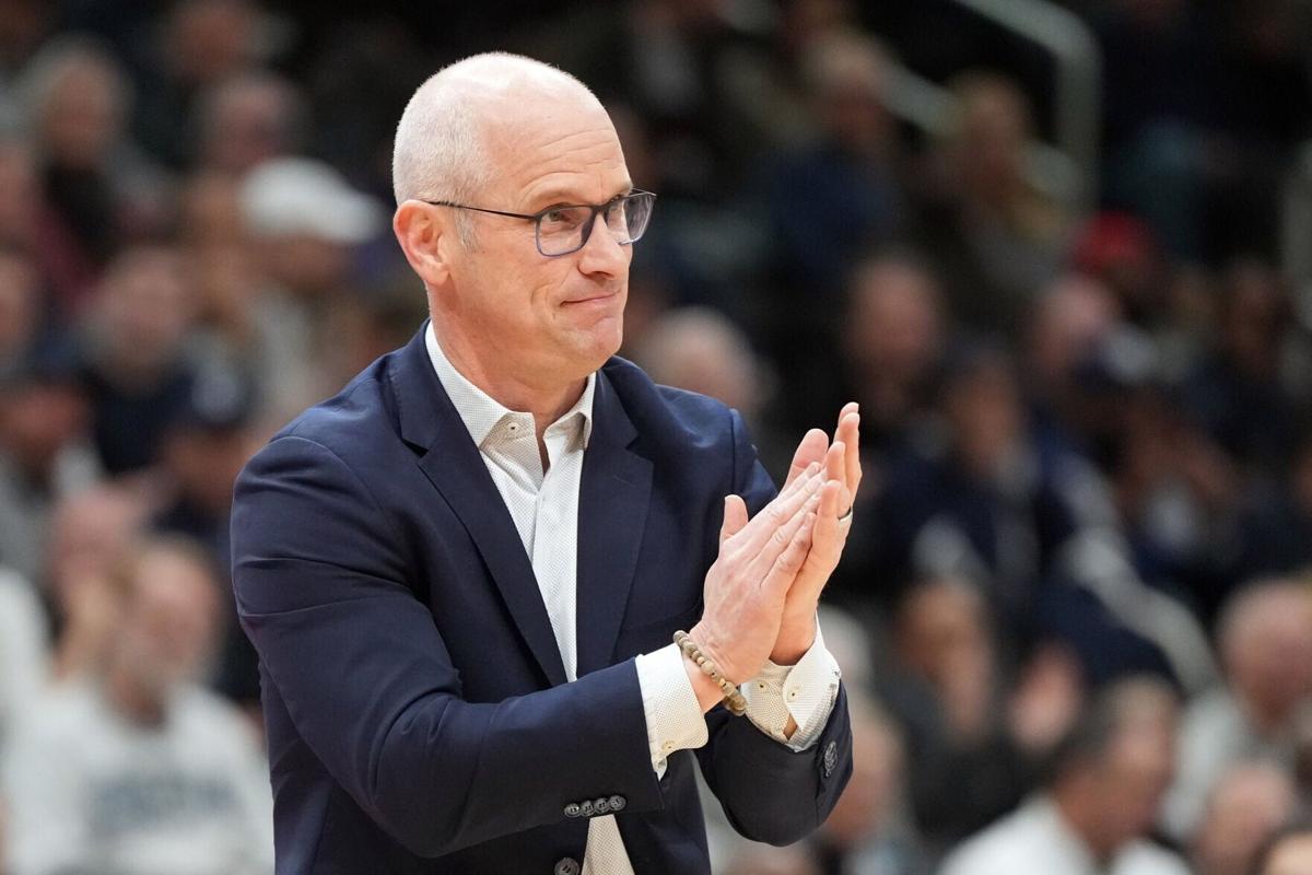 UConn head coach Dan Hurley looks on in the second half against Georgetown at the Capital One Arena on Jan. 17, 2026, in Washington, D.C..