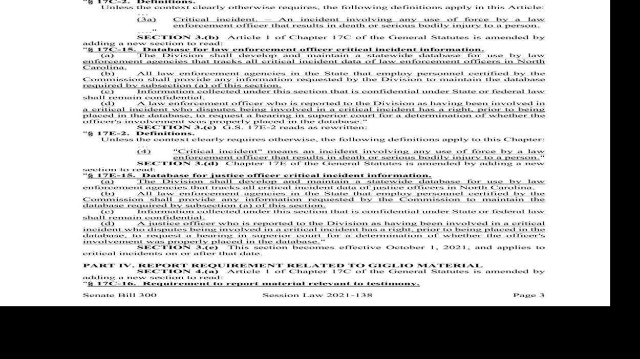 READ FOR YOURSELF: Legislation on critical incident statewide database