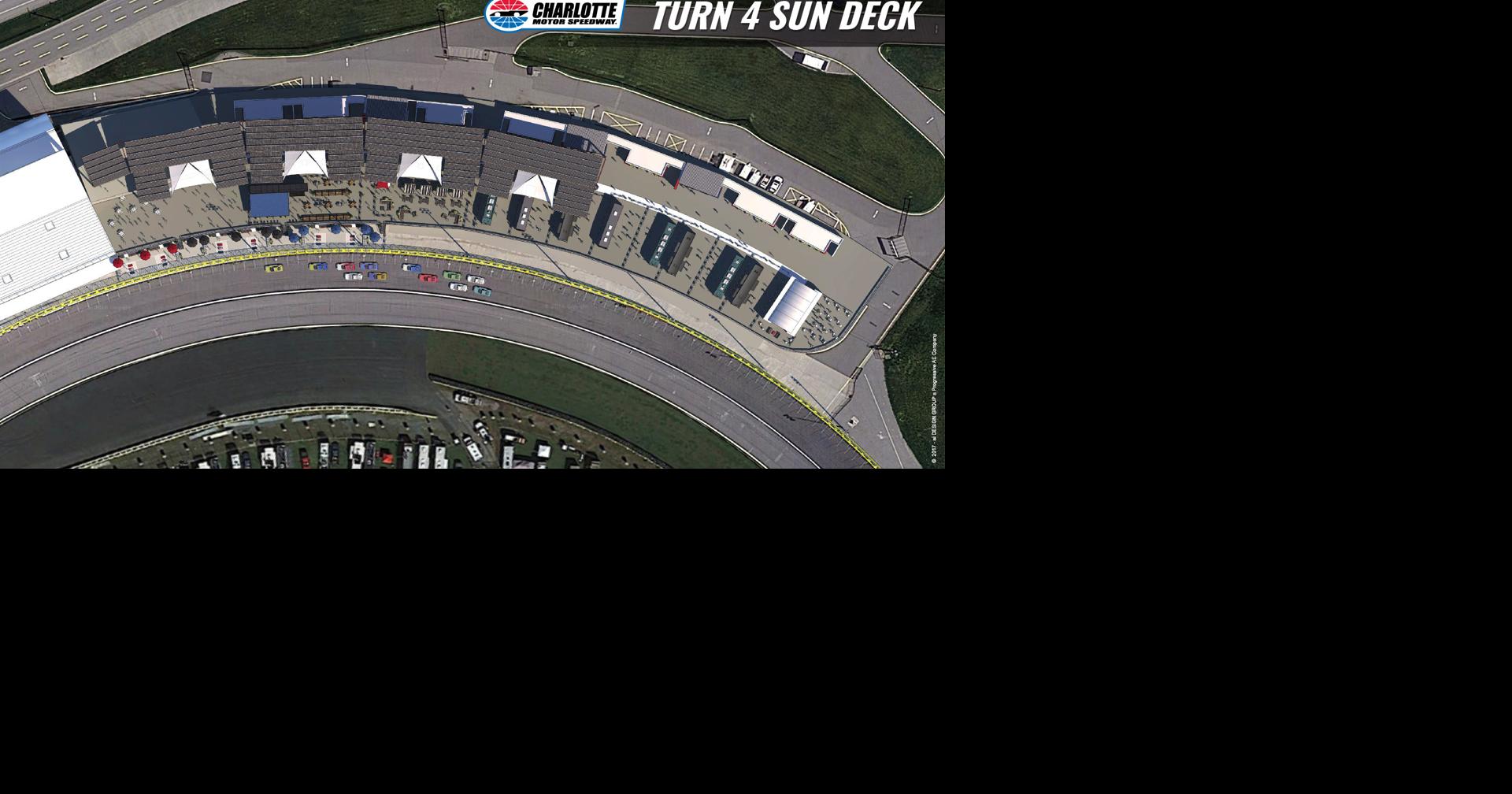 Charlotte Motor Speedway creating sundeck in fourth turn