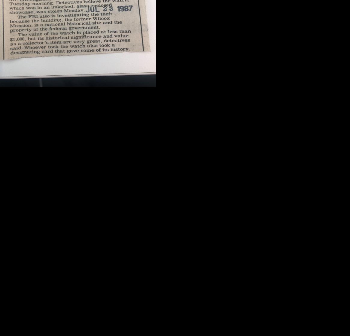 Original Buffalo News article on theft of Theodore Roosevelt watch