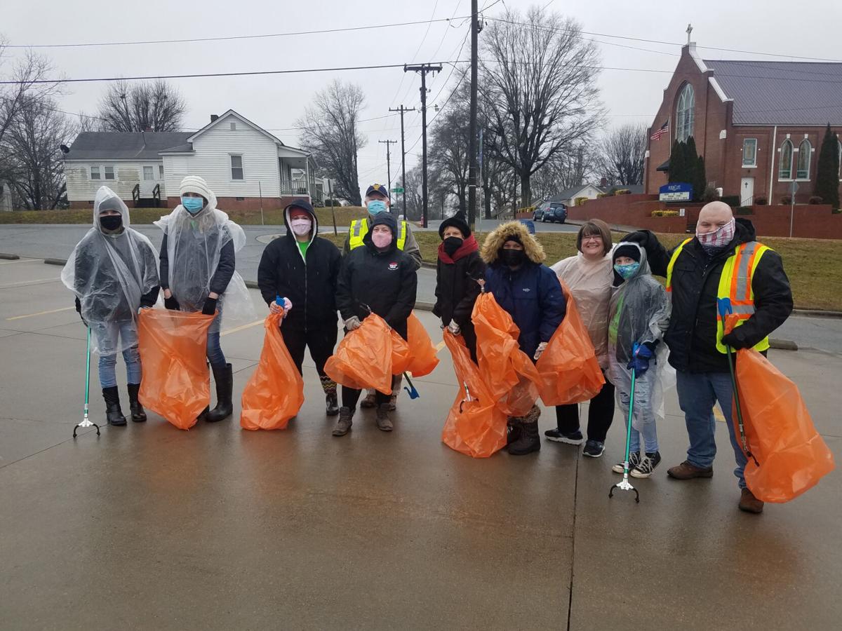 Volunteer in bad weather