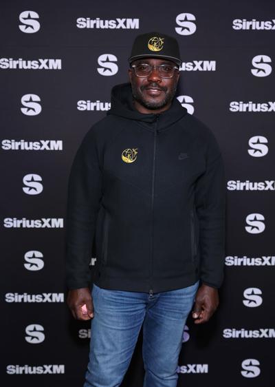 Marshall Faulk visits with SiriusXM at Super Bowl LVIII on Feb. 9, 2024, in Las Vegas.
