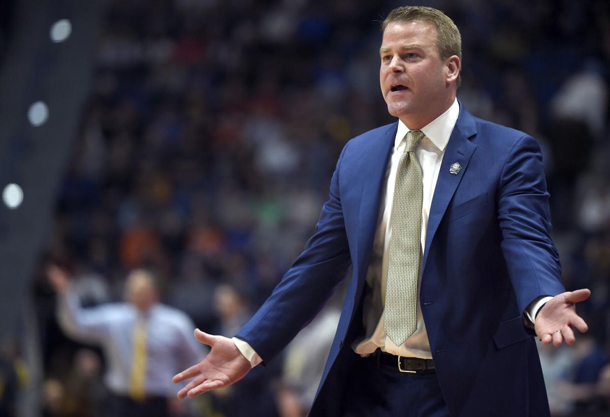 Marquette head coach Steve Wojciechowski reacts to a call against his team in an 83-64 loss against Murray State in the first round of the NCAA Tournament at XL Center in Hartford, Conn., on March 21, 2019.