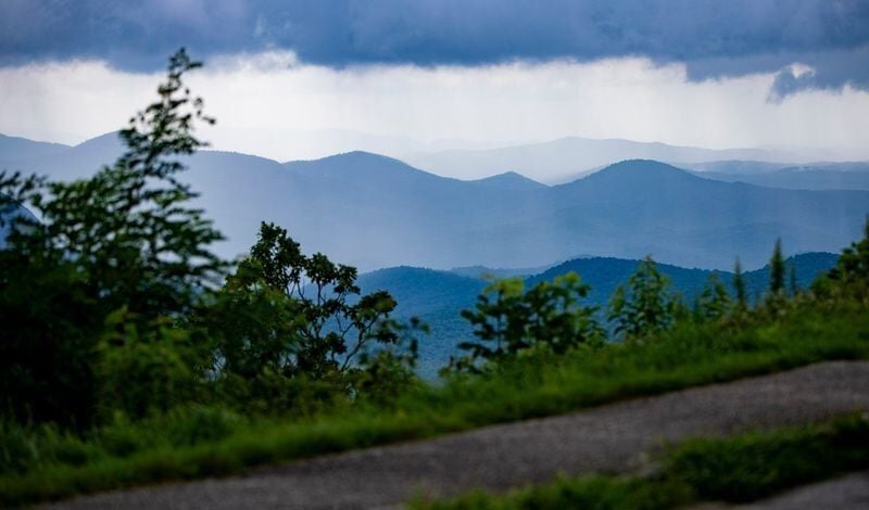 The Blue Ridge Mountains, as seen from Cherry Cove Overlook in Pisgah National Forest, Aug. 15, 2025.